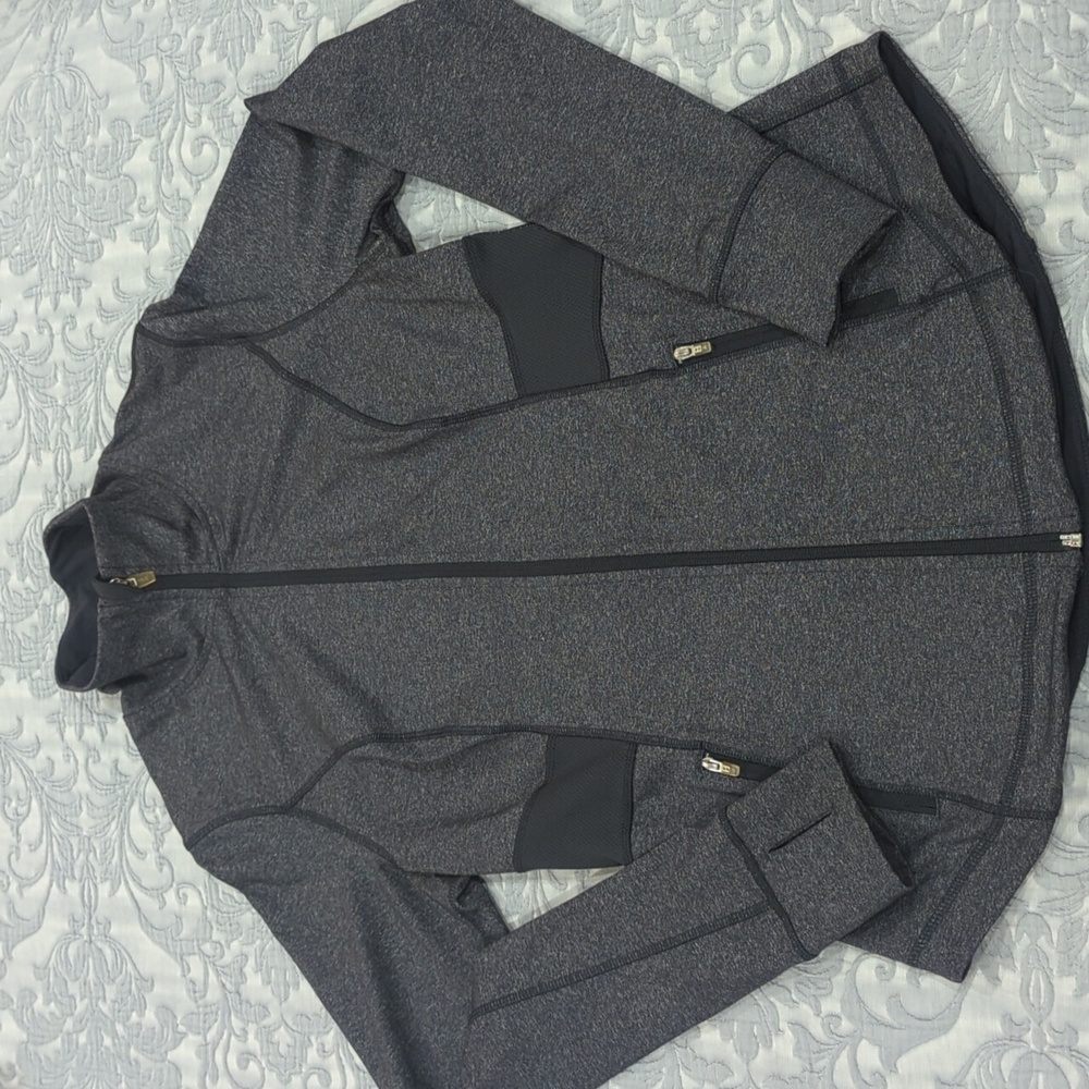 Athletic Zipper Jacket Size M Gray